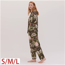 Women's Dinosaur Long Sleeve Button-Down Pajamas PJ Set