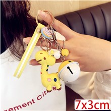 Cute Giraffe PVC Keychain Animals Wristlet Key Ring