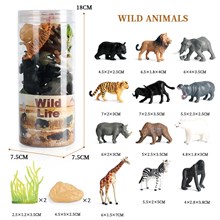Rhinoceros Hippo Lion Elephant Tiger Wild Animals Figures Set