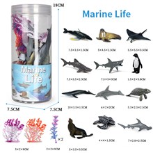 Sea Turtle Shark Walrus Penguin Marine Life Figures Set