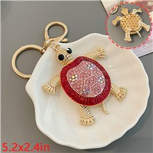 Turtle Rhinestone Handbag Keychain Key Ring Animal Key Chain Decor