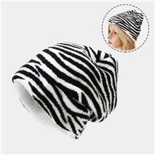Zebra Print Knit Hat