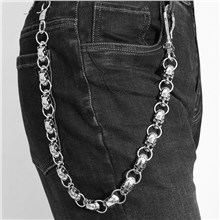Punk Alloy Skull Chains for Pants, Belt Chains Hip Hop Trousers Jeans Chain