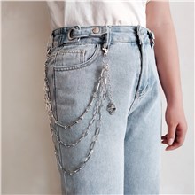 Punk Alloy Skull Chains for Pants, Belt Chains Hip Hop Trousers Jeans Chain