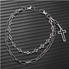 Punk Cross Alloy Chains for Pants, Belt Chains Hip Hop Trousers Jeans Chain