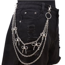 Punk Alloy Bow Chains for Pants, Belt Chains Hip Hop Trousers Jeans Chain