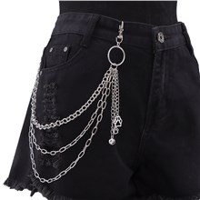 Punk Alloy Cat Paw Chains for Pants, Belt Chains Hip Hop Trousers Jeans Chain