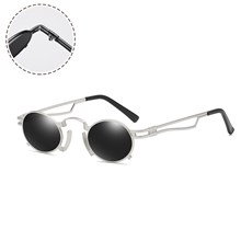 Steampunk Retro Round Vintage Metal Frame Gothic Sunglasses 