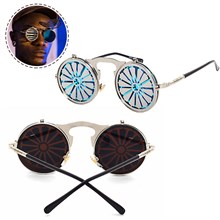 Retro Round 81's Flip Up Steampunk Sunglasses Mirror Vintage Circle Sun Glasses Eyewear for Men Women