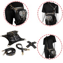Steampunk Waist Bag Gothic Retro Motorcycle Leather Bag Goth Shoulder Packs