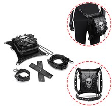 Steampunk Skull Waist Bag Gothic Retro Motorcycle Leather Bag Goth Shoulder Packs