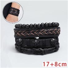 Demon Halloween Leather Bracelet Braided Wristband Punk Rock Jewelry