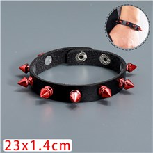 Punk Gothic Tine Spike Rivet Bracelets Leather Bangle Snap Button Wristband 