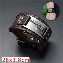 Vikings Axe Bracelet Punk Leather Cuff Bracelet Gothic Leather Wristband 
