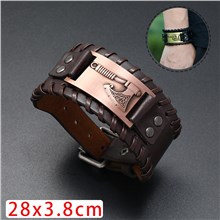 Vikings Axe Bracelet Punk Leather Cuff Bracelet Gothic Leather Wristband 