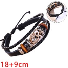 Punk Owl PU Leather Bracelet Wristband