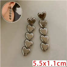 925 Sterling Silver Earrings Punk Alloy Love Heart Earrings