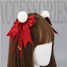 Punk Red Bow Hair Clip Hairpin