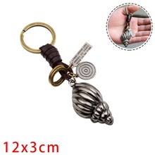Punk Seashell Leather Alloy Keychain Key Ring 