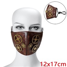 Men Women Steampunk Mask Cosplay Leather Face Mask