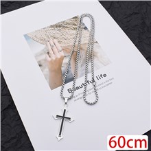 Punk Stainless Steel Cross Pendant Necklace