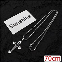 Punk Stainless Steel Cross Pendant Necklace