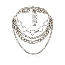 Punk Alloy Love Heart Pendant Necklace Set
