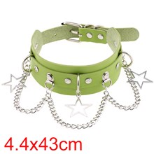 Punk PU Leather Necklace Gothic Choker With Star Pendant