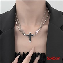 Gothic Punk Cross Alloy Necklace
