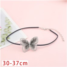 Gothic Lolita Punk Grey Butterfly Necklace Choker