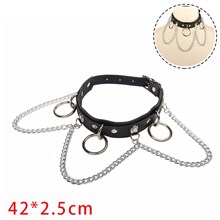 Gothic Lolita Punk PU Leather Black Necklace Choker
