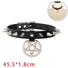 Gothic Lolita Punk PU Leather Rivet Necklace Choker