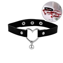Gothic Lolita Punk PU Leather Necklace Heart Choker Cosplay