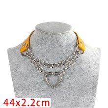 Punk Alloy Love Heart PU Leather Necklace Gothic Choker