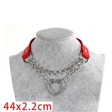 Punk Alloy Love Heart PU Leather Necklace Gothic Choker