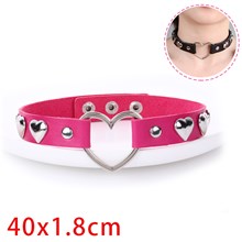 Punk Love Heart PU Leather Necklace Gothic Choker