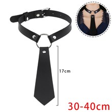 Punk Black PU Leather Necklace Gothic Choker Tie