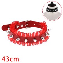 Punk Red PU Leather Rivet Necklace Gothic Choker