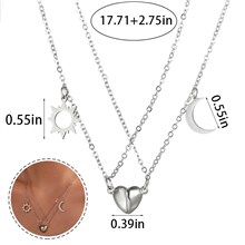 Punk Love Heart Pendant Alloy Necklace Creative Magnet Necklace