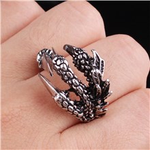Vintage Men's Eagle Claw Punk Hip Hop Ring Fashion Adjustable Opening Goth Claw Ring Jewelry
