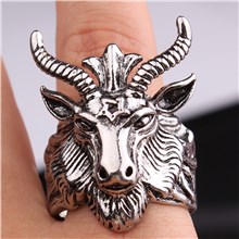 Men's Goat Punk Hip Hop Ring Goth Ring