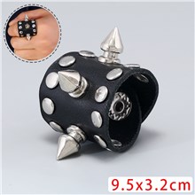 Gothic Punk Rock Rivets Leather Finger Ring Halloween Cosplay