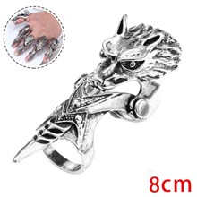 Dragon Knuckle Joint Full Finger Double Ring Punk Rock Gothic  Rings Halloween Cosplay  Accessories 