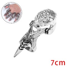 Snake Knuckle Joint Full Finger Double Ring Punk Rock Gothic  Rings Halloween Cosplay  Accessories 
