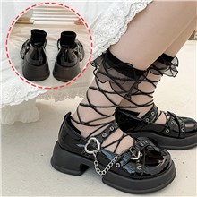 Punk Womens Black Mary Jane Shoes Goth Cosplay Shoes