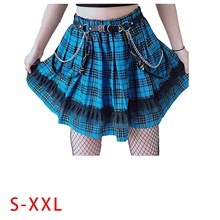 Womens Pleated Punk Skirt Sexy Mini Skirts
