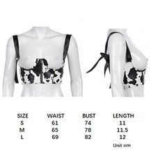 Cow Women's PU Leather Bustier Crop Top Gothic Punk Buckle Tank Tops Camisole Corset 