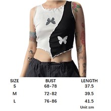 Butterfly Women's Casual Sleeveless Round Neck Graphic Print Crop Tank Top Shirts