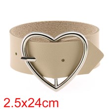 Punk Alloy Love Heart PU Leather Wristband