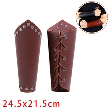 1PCS Punk Viking Bracers Medieval Leather Bracers Arm Armor Cuff Leather Gauntlet Wristband 